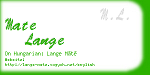 mate lange business card