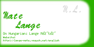 mate lange business card